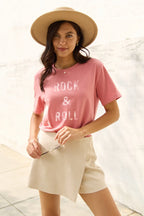 Simply Love Full Size ROCK & ROLL Short Sleeve T-Shirt - LoveNest Treasures