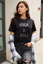 Simply Love Full Size ROCK & ROLL Short Sleeve T-Shirt - LoveNest Treasures
