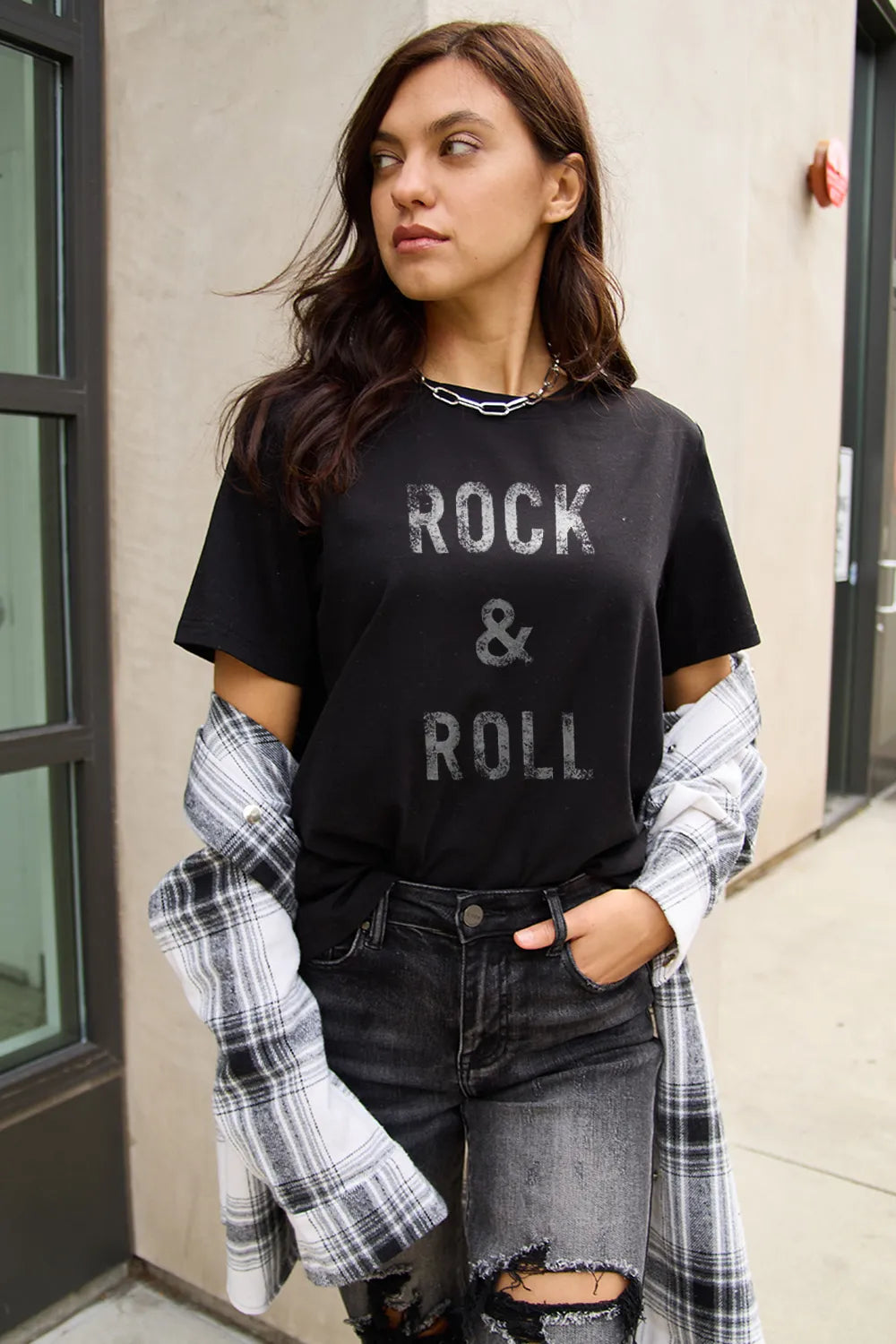 Simply Love Full Size ROCK & ROLL Short Sleeve T-Shirt - LoveNest Treasures