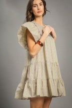 Umgee Floral Ruffled Cap Sleeve Tiered Mini Dress - LoveNest Treasures