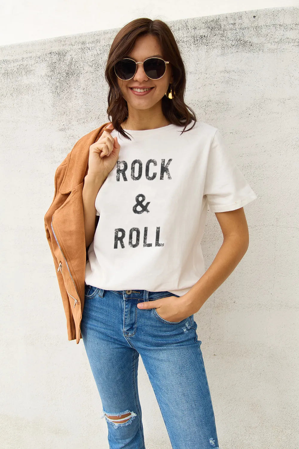 Simply Love Full Size ROCK & ROLL Short Sleeve T-Shirt - LoveNest Treasures