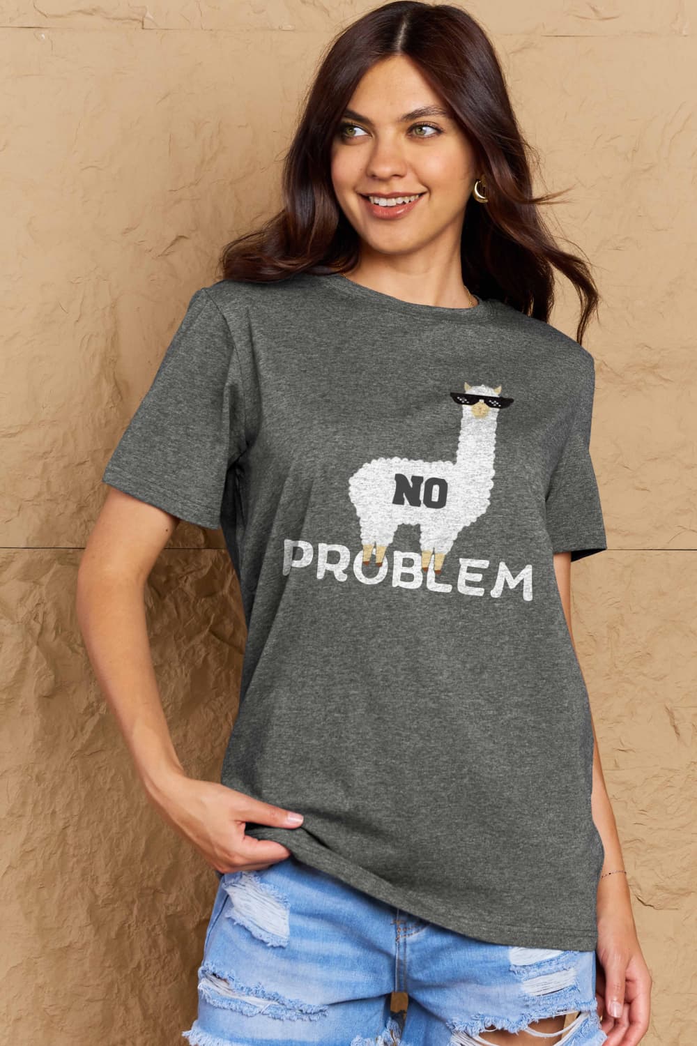Simply Love Full Size NO PROBLEM Graphic Cotton Tee - LoveNest Treasures