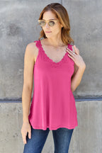 Basic Bae Full Size Lace Detail V-Neck Cutout Cami - LoveNest Treasures