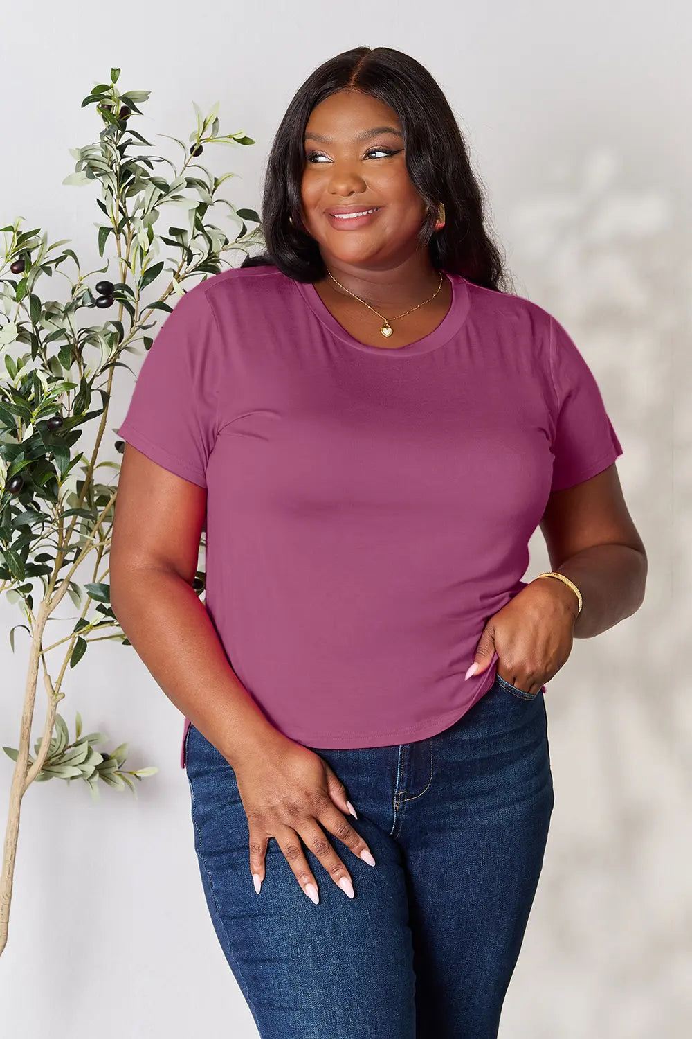 Basic Bae Full Size Round Neck Short Sleeve T-Shirt - LoveNest Treasures