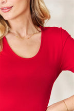 Basic Bae Full Size Round Neck Short Sleeve Bodysuit - LoveNest Treasures
