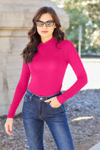 Basic Bae Full Size Mock Neck Long Sleeve Bodysuit - LoveNest Treasures