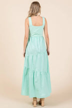 Mittoshop Mix Media Square Neck Maxi Dress - LoveNest Treasures