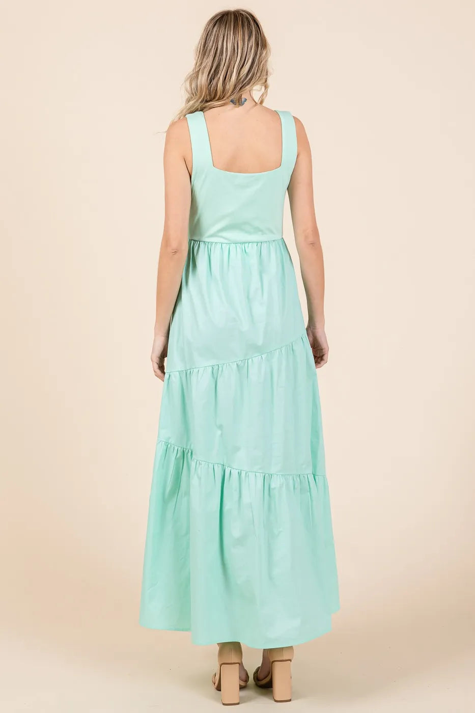 Mittoshop Mix Media Square Neck Maxi Dress - LoveNest Treasures
