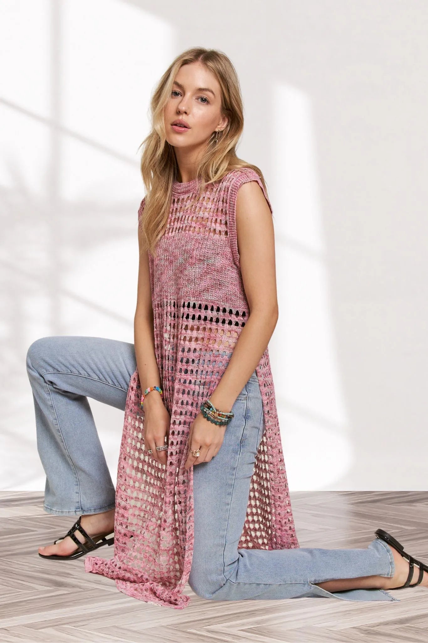 ADORA Multi Color Crochet Tunic Top - LoveNest Treasures
