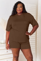 Basic Bae Full Size Soft Rayon Half Sleeve Top and Shorts Set - LoveNest Treasures