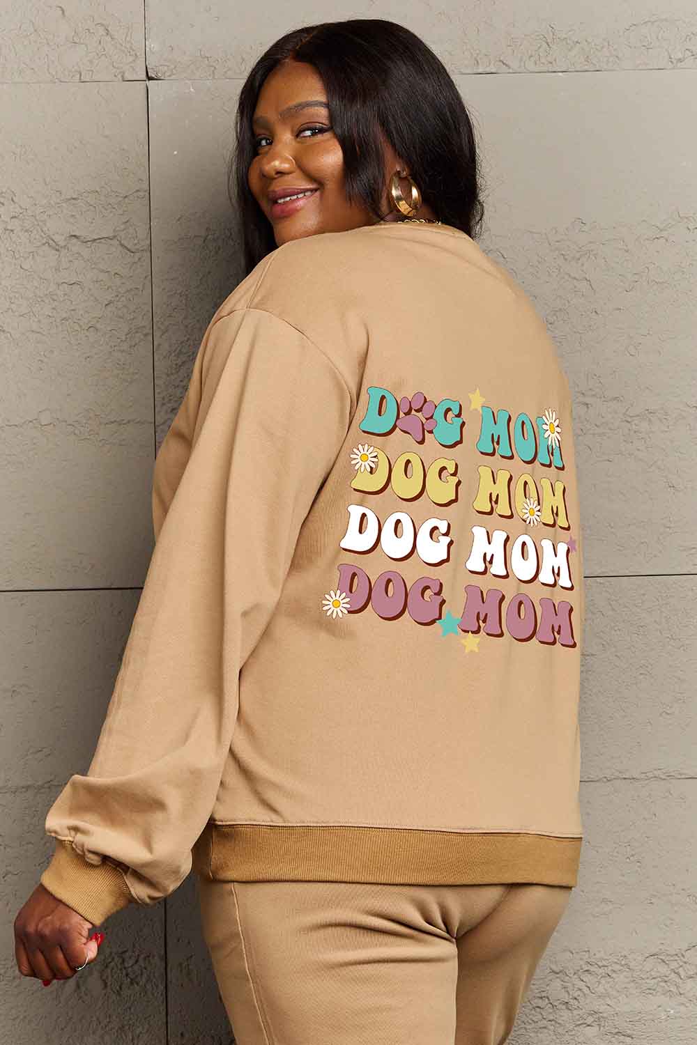 Simply Love Simply Love Full Size Round Neck Dropped Shoulder DOG MOM Graphic Sweatshirt - LoveNest Treasures