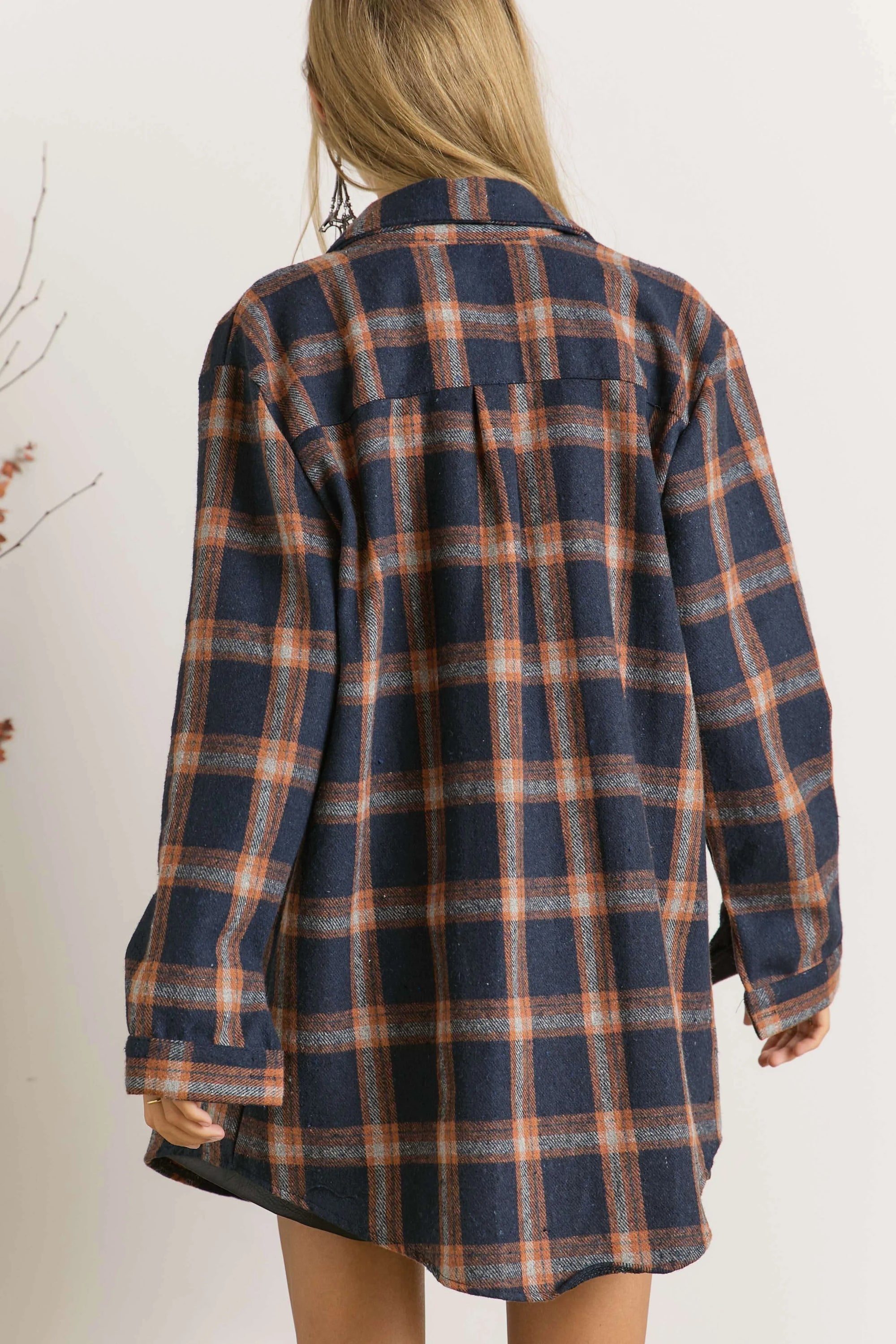 ADORA Full Size Button Down Flannel Shirt Plus Size - LoveNest Treasures