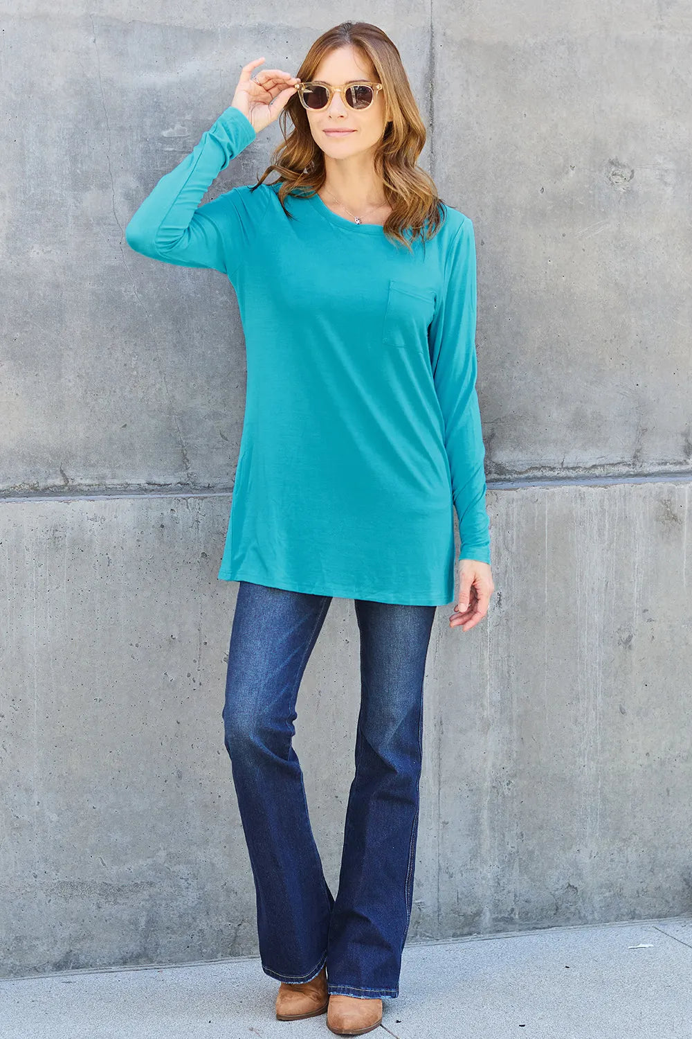 Basic Bae Full Size Round Neck Long Sleeve Top - LoveNest Treasures