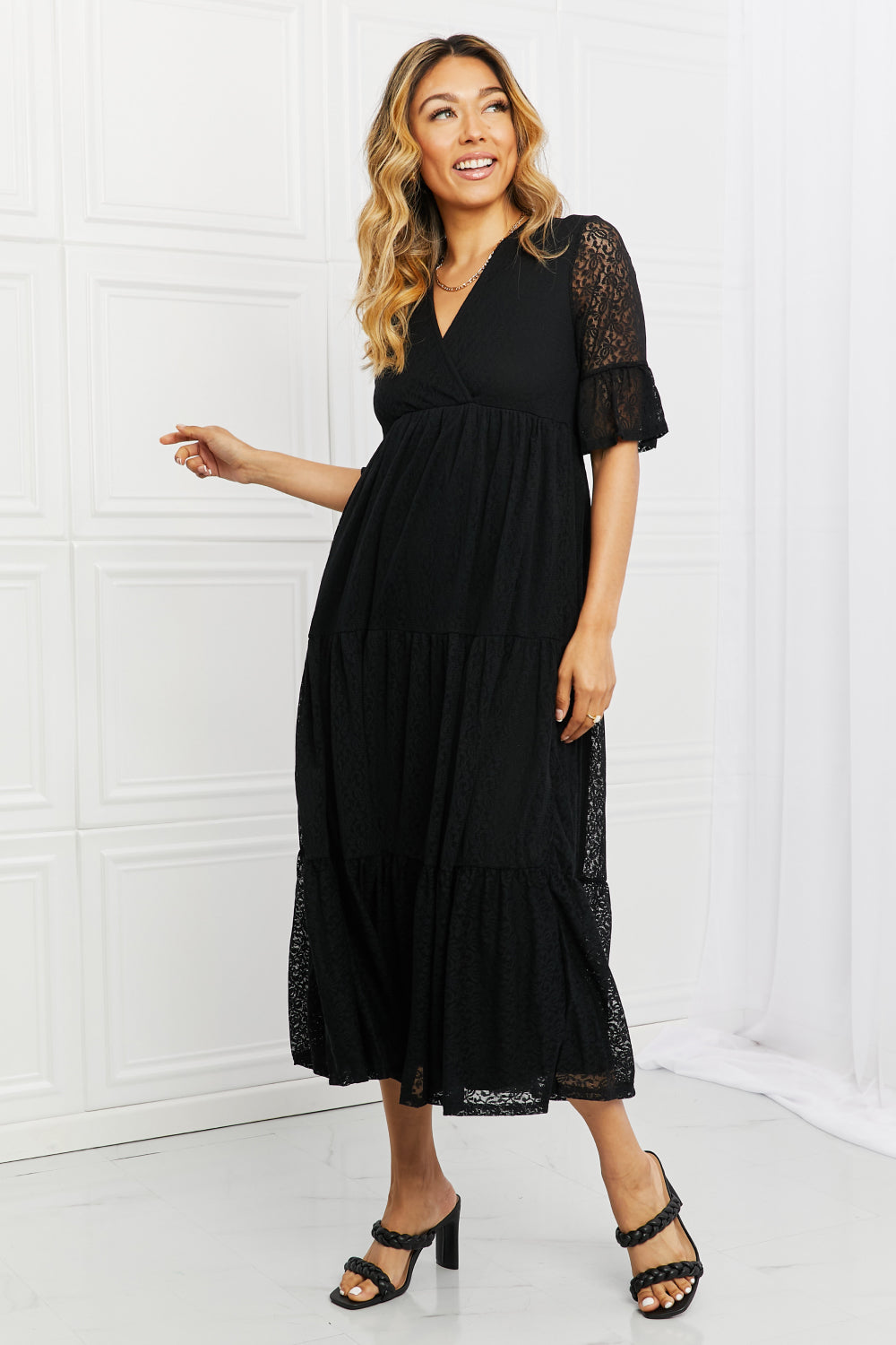 P & Rose Lovely Lace Full Size Tiered Dress - LoveNest Treasures