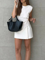 Round Neck Sleeveless Top and Skirts Set - LoveNest Treasures