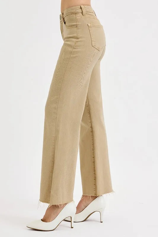RISEN Full Size Raw Hem Wide Leg Jeans Plus Size - LoveNest Treasures