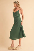 Aemi+Co Side Button Midi Cami Dress - LoveNest Treasures
