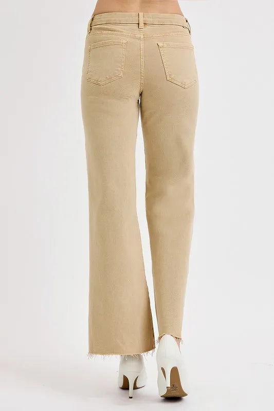 RISEN Full Size Raw Hem Wide Leg Jeans Plus Size - LoveNest Treasures