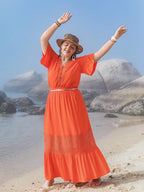 Plus Size V-Neck Flutter Sleeve Maxi Dress - LoveNest Treasures