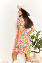 Devine Smocked Sweetheart Neck Flounce Sleeve Mini Dress - LoveNest Treasures