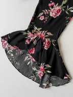 Plus Size Floral Flare Sleeve Dress - LoveNest Treasures