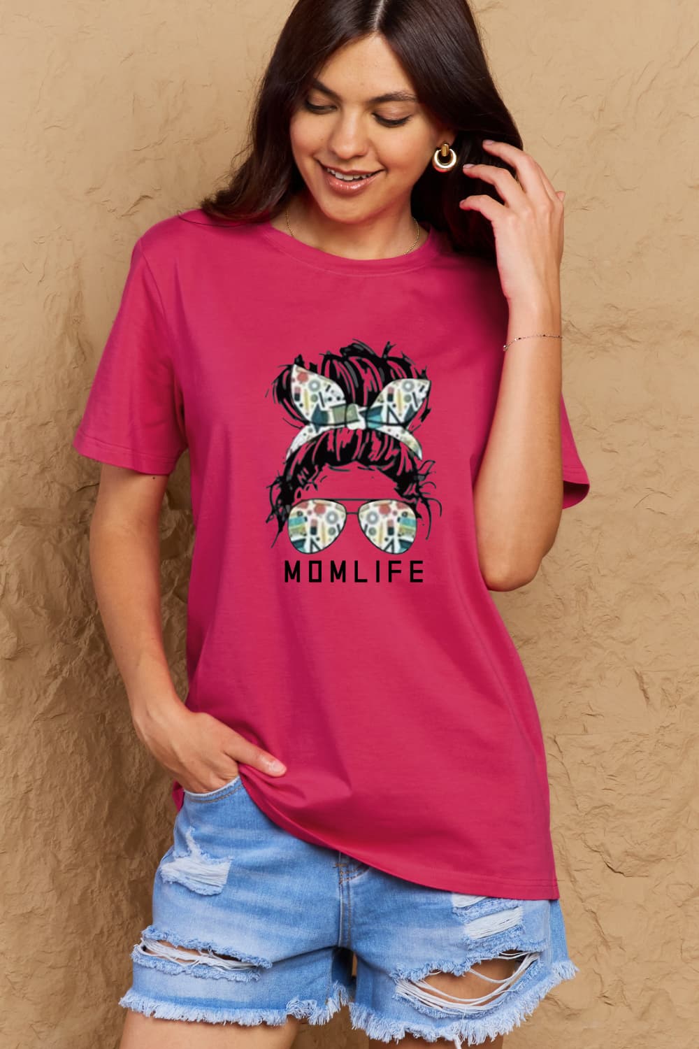 Simply Love Full Size MOM LIFE Graphic Cotton T-Shirt - LoveNest Treasures