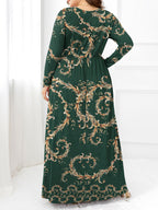 Plus Size Round Neck Maxi Dress with Pockets - LoveNest Treasures