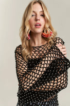 ADORA Beads Accent Crochet Top - LoveNest Treasures