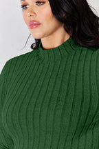 Basic Bae Full Size Ribbed Mock Neck Long Sleeve T-Shirt - LoveNest Treasures