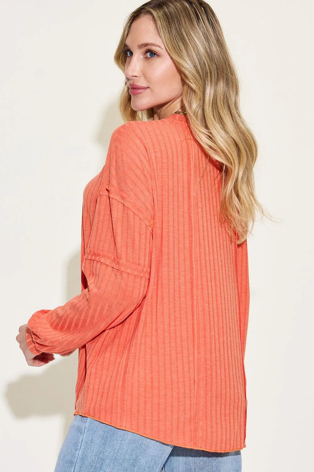 Basic Bae Full Size Ribbed Round Neck Long Sleeve T-Shirt - LoveNest Treasures