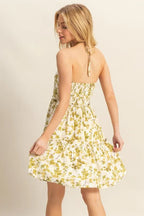 HYFVE Floral Print Halter Neck Tiered Mini Dress - LoveNest Treasures
