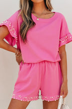 Pearl Embellished Top and Shorts Set - LoveNest Treasures