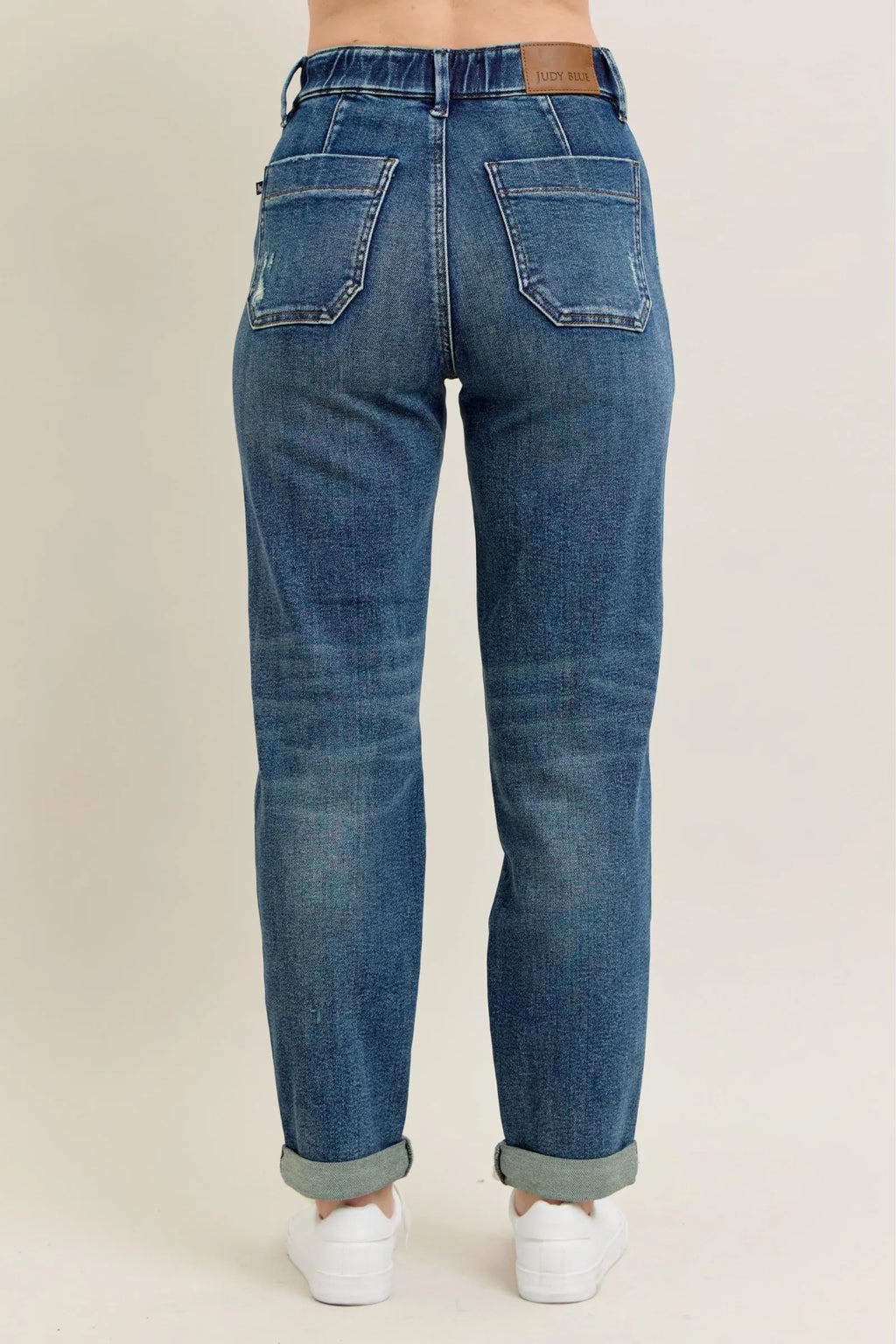 Judy Blue Full Size HW Vintage Wash Jeans w/ Drawstring Plus Size - LoveNest Treasures