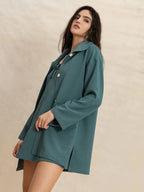 Tie Shoulder Mini Dress and Long Sleeve Top Set - LoveNest Treasures