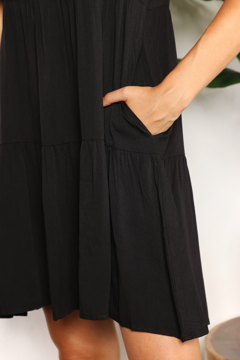 Mandy V-Neck Flounce Sleeve Tiered Dress - LoveNest Treasures