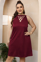 Plus Size Cutout Round Neck Sleeveless Dress - LoveNest Treasures