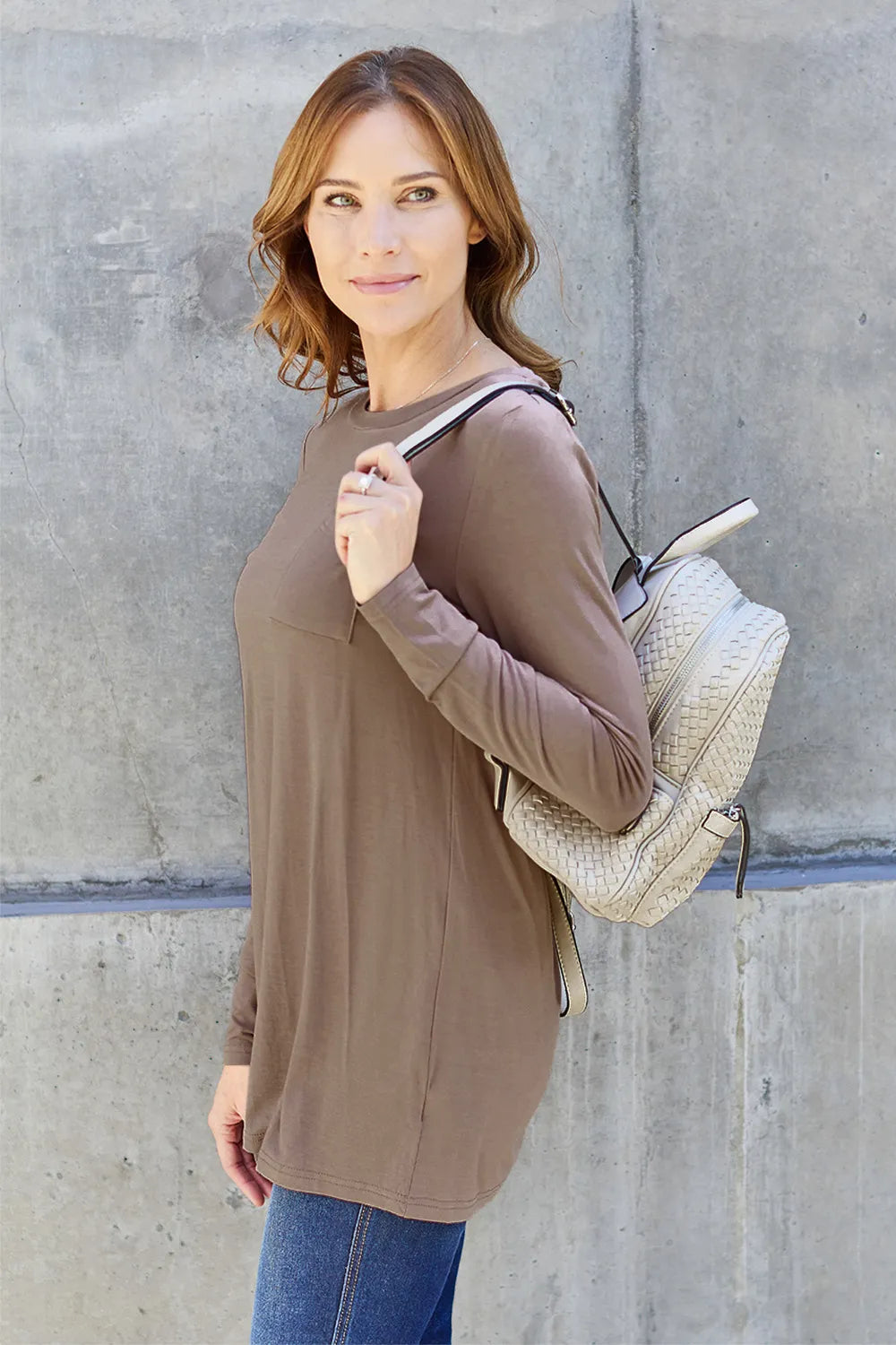 Basic Bae Full Size Round Neck Long Sleeve Top - LoveNest Treasures