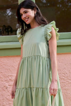 Mittoshop Ruffle Short Sleeve Tiered Maxi Dress - LoveNest Treasures