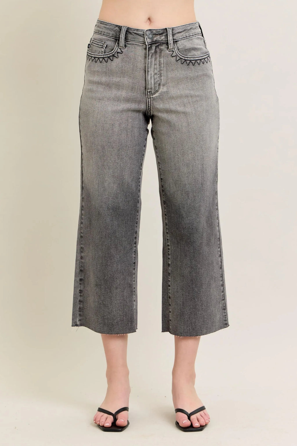 Judy Blue Full Size Wide Leg Capris Jeans Plus Size - LoveNest Treasures