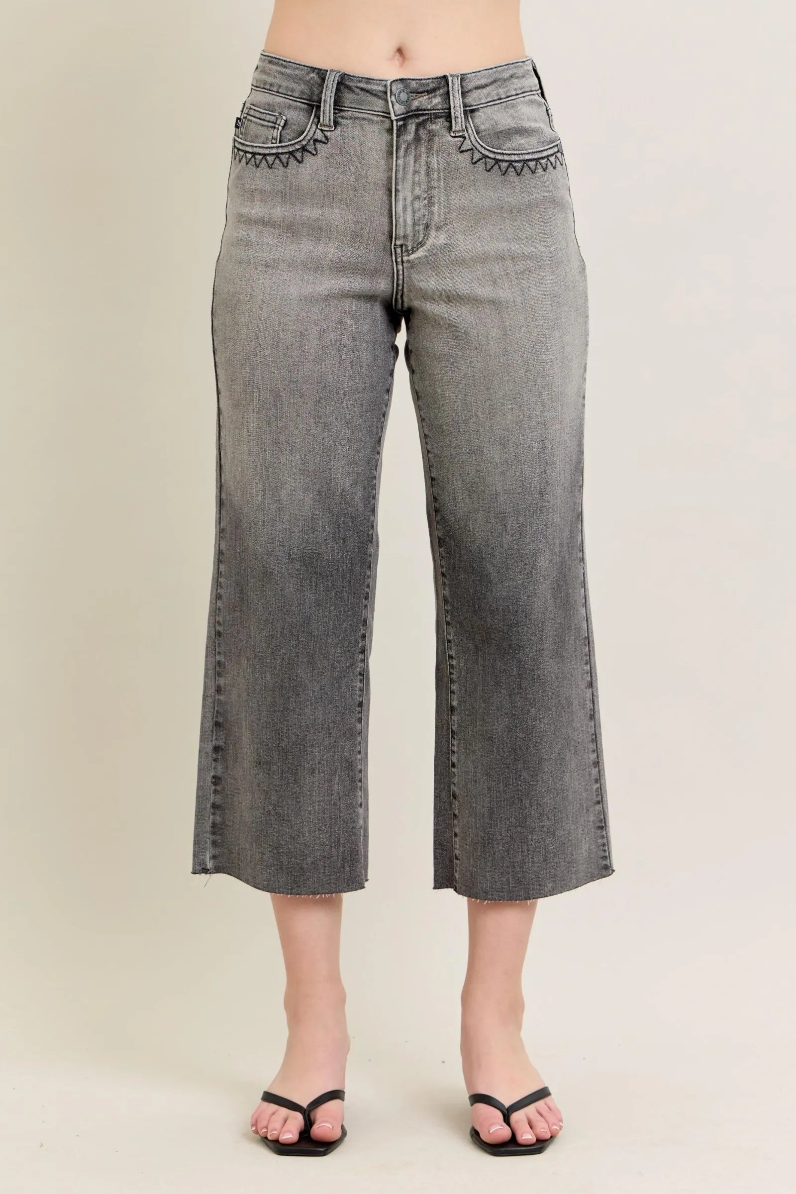Judy Blue Full Size Wide Leg Capris Jeans Plus Size - LoveNest Treasures