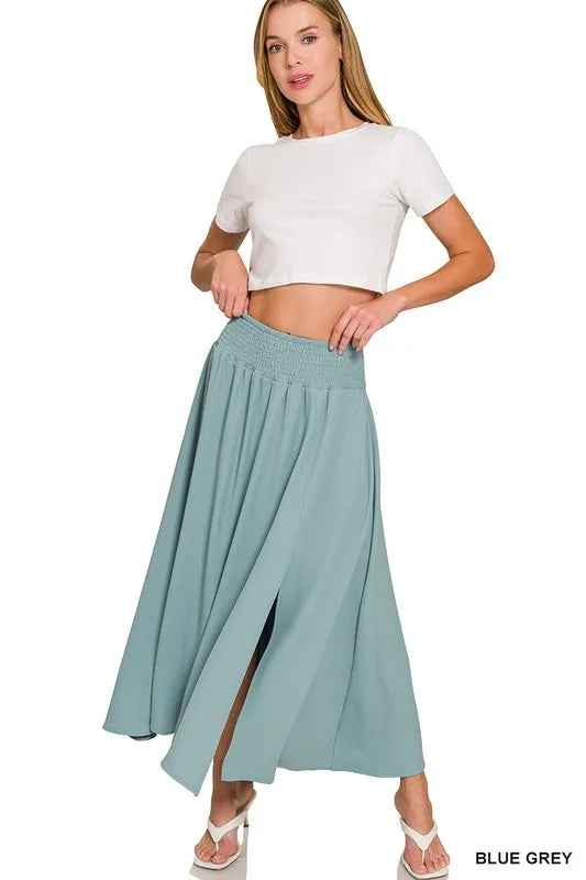 Zenana Heavy Woven Span Crop Tee & Skirt Set - LoveNest Treasures