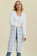 Double Take Full Size Open Front Longline Cardigan - LoveNest Treasures