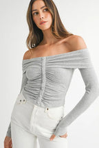 MABLE Off-Shoulder Long Sleeve T-Shirt - LoveNest Treasures