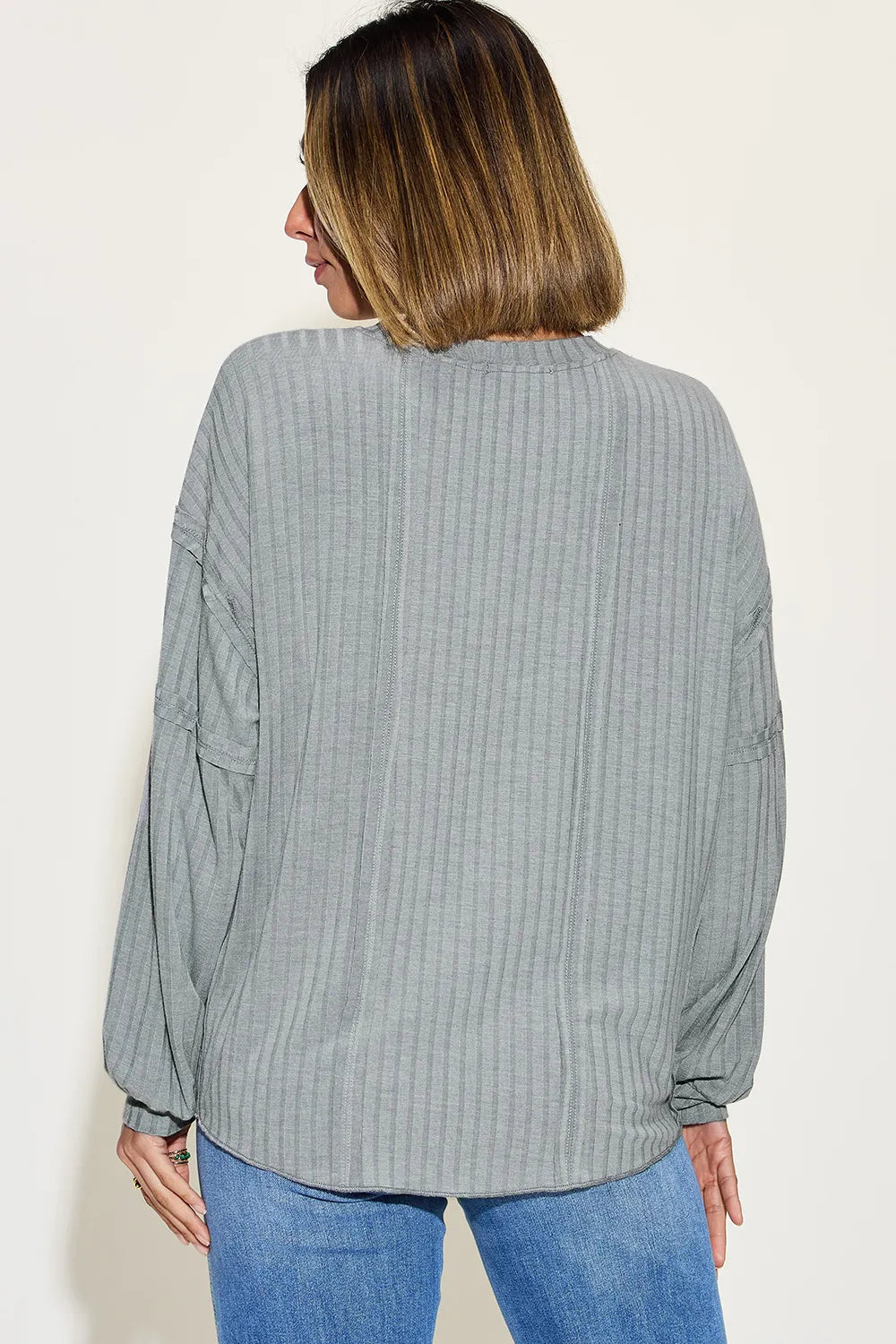 Basic Bae Full Size Ribbed Round Neck Long Sleeve T-Shirt - LoveNest Treasures