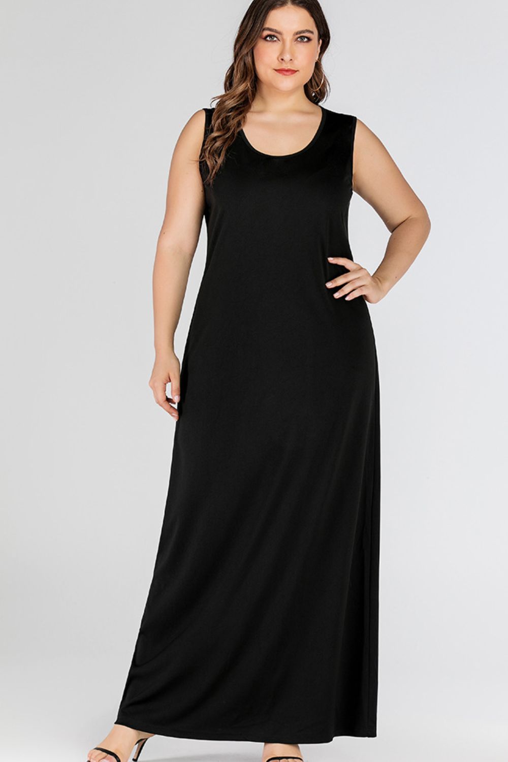 Plus Size Scoop Neck Maxi Tank Dress - LoveNest Treasures