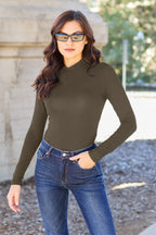 Basic Bae Full Size Mock Neck Long Sleeve Bodysuit - LoveNest Treasures