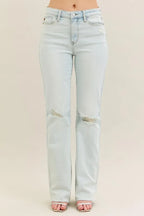 Judy Blue Full Size Destroy & Fray Hem Bootcut Jeans Plus Size - LoveNest Treasures