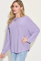 Basic Bae Full Size Ribbed Round Neck Long Sleeve T-Shirt - LoveNest Treasures