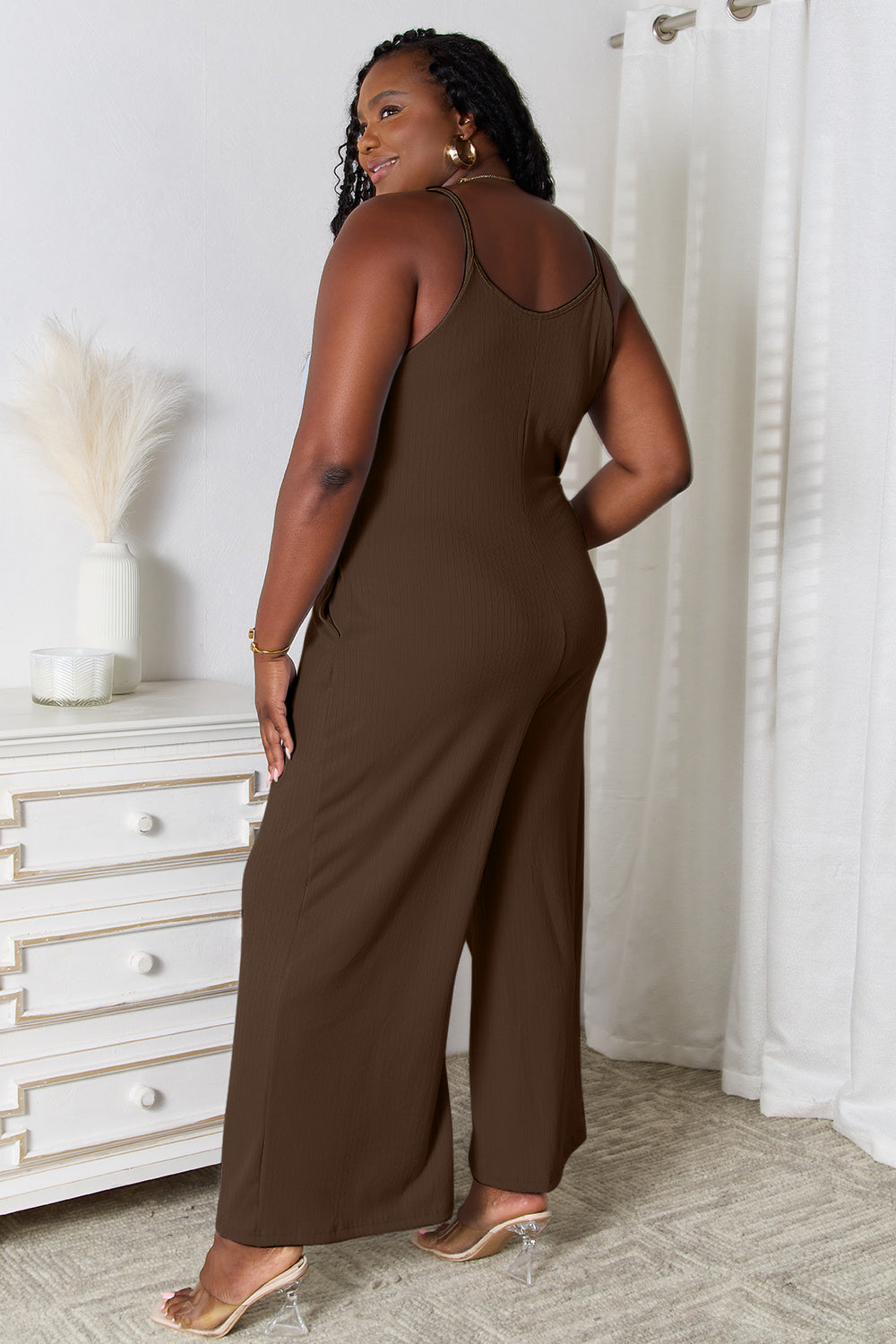 Basic Bae Full Size Spaghetti Strap V-Neck Jumpsuit - LoveNest Treasures