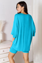 Basic Bae Full Size Soft Rayon Three-Quarter Sleeve Top and Shorts Set - LoveNest Treasures